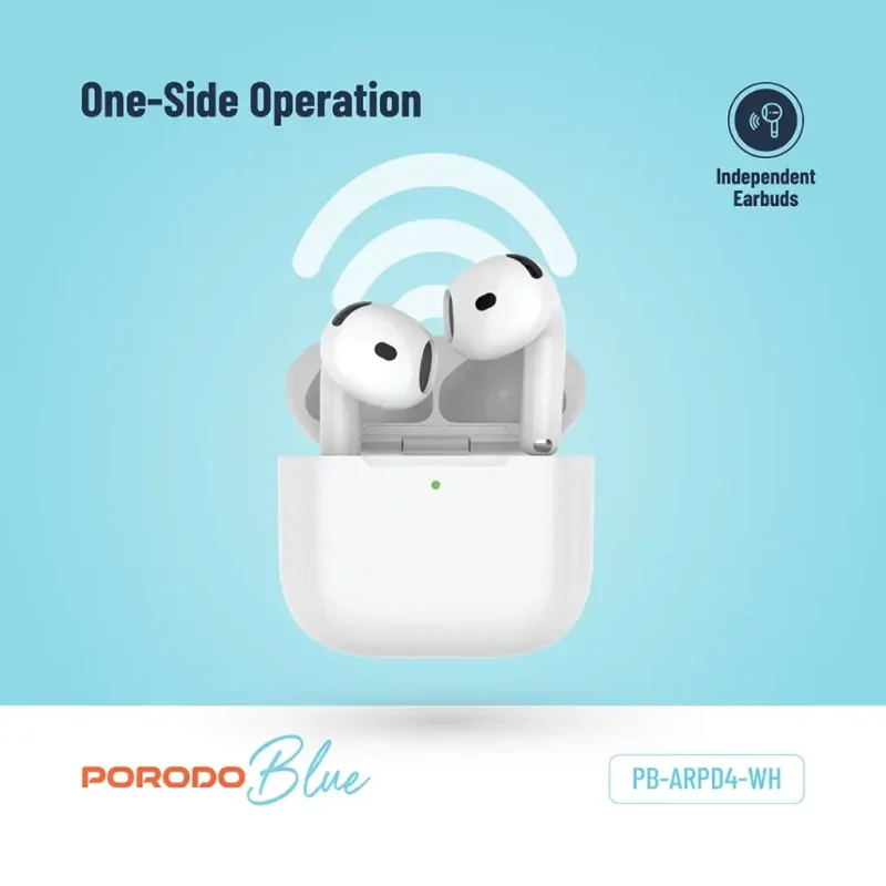 Porodo Blue Earbuds 4 with ENC - White (2)